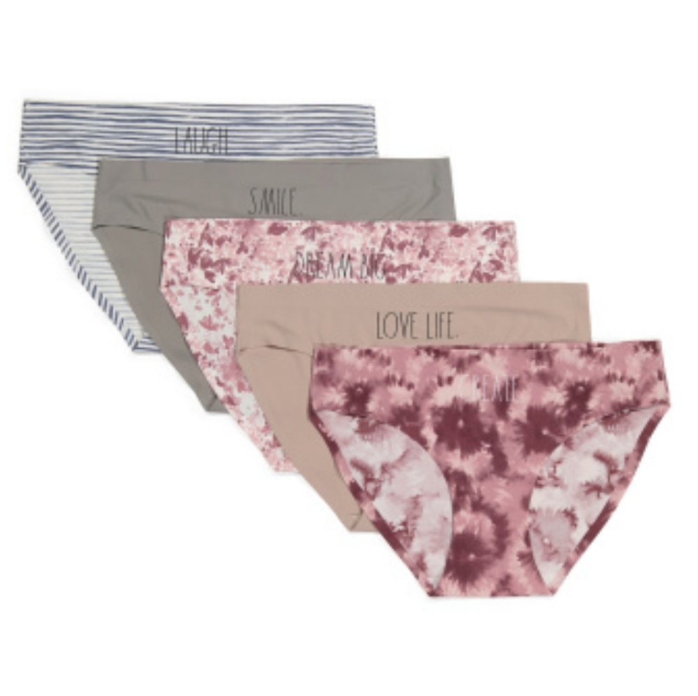 Rae Dunn 5 Pack No Show Seamless Panties